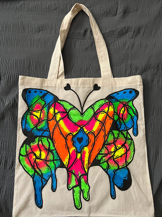 Love Drip Butterfly Tote Bag